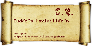 Dudás Maximilián névjegykártya